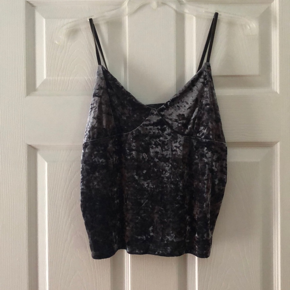 American Eagle Grey Velvet Tank